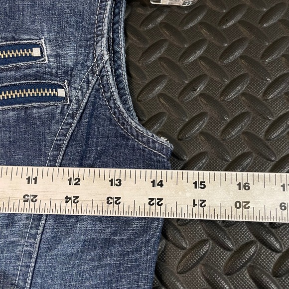 The Children's Place Denim Dress Utility Pockets Full Zip Sleeveless Size 12 - Picture 5 of 7